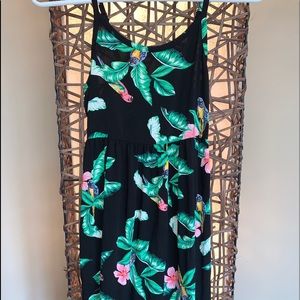 Girls short black floral dress